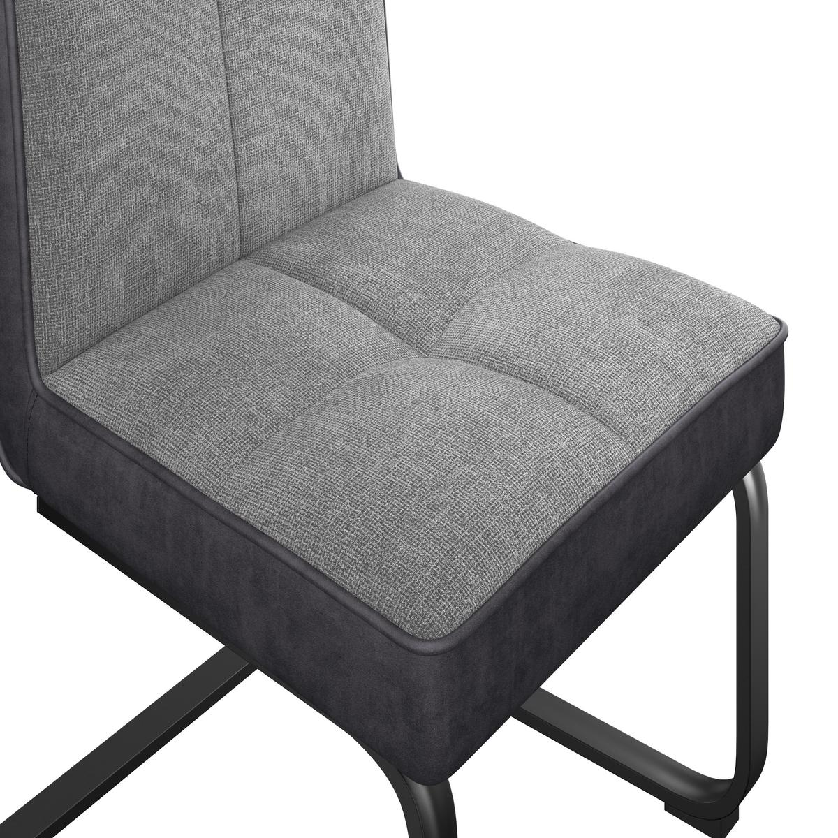 Schwingstuhl Pag - Hellgrau/Schwarz, KONVENTIONELL, Textil/Metall (49/91/60cm) - MID.YOU