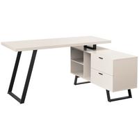 Eckschreibtisch Corinna Schwarz/Kaschmir L: 150 cm - Kaschmir/Schwarz, MODERN, Holzwerkstoff/Metall (150/120/75cm) - MID.YOU