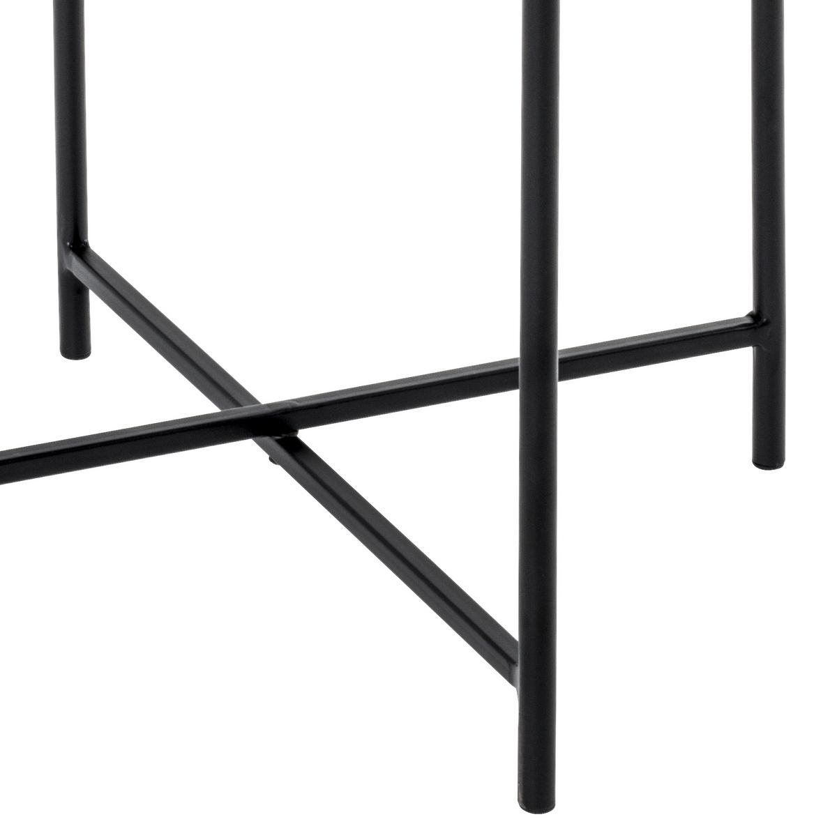 ODKLÁDACÍ STOLEK EVA - černá, Moderní, kov (43/51/43cm)