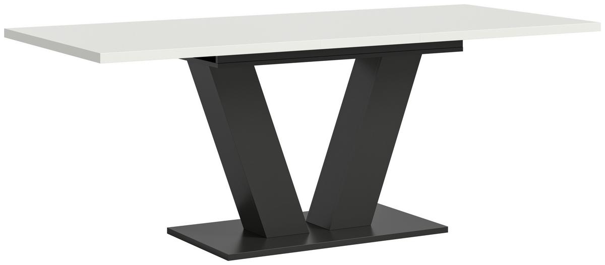 Ausziehtisch Marlon 150 Azq Grau/weiß Auf 190cm Ausziehbar - Weiß, Trend, Holzwerkstoff (150-190/90/75cm)