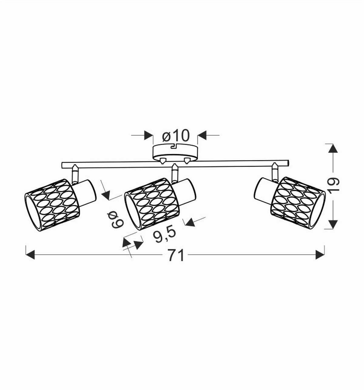 Strahler 93-27399 Bill - Schwarz, KONVENTIONELL, Glas/Metall (71/9cm)