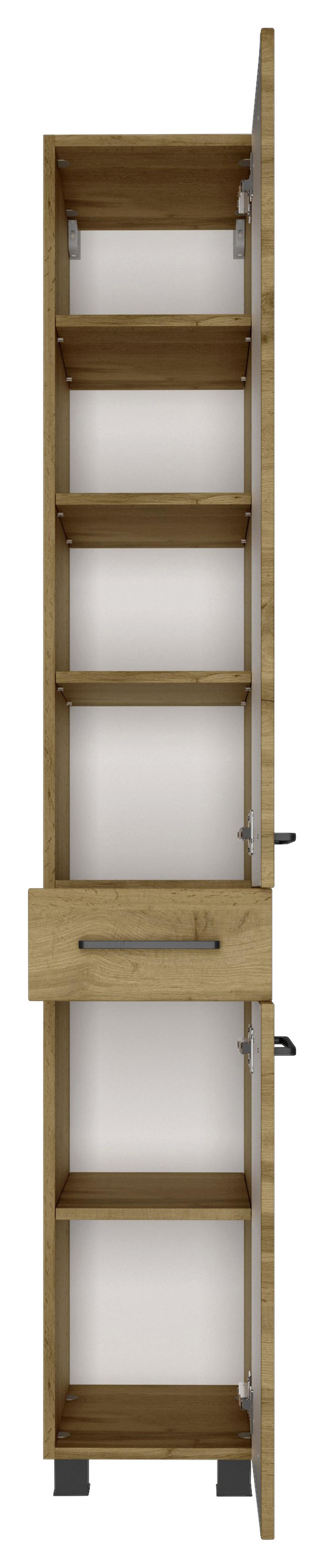 Badmöbel-set 3 -teilig. Manchester B:130cm Weiß Eiche Wotan Dekor - Eichefarben/Weiß, MODERN, Holzwerkstoff/Stein (130cm) - Held