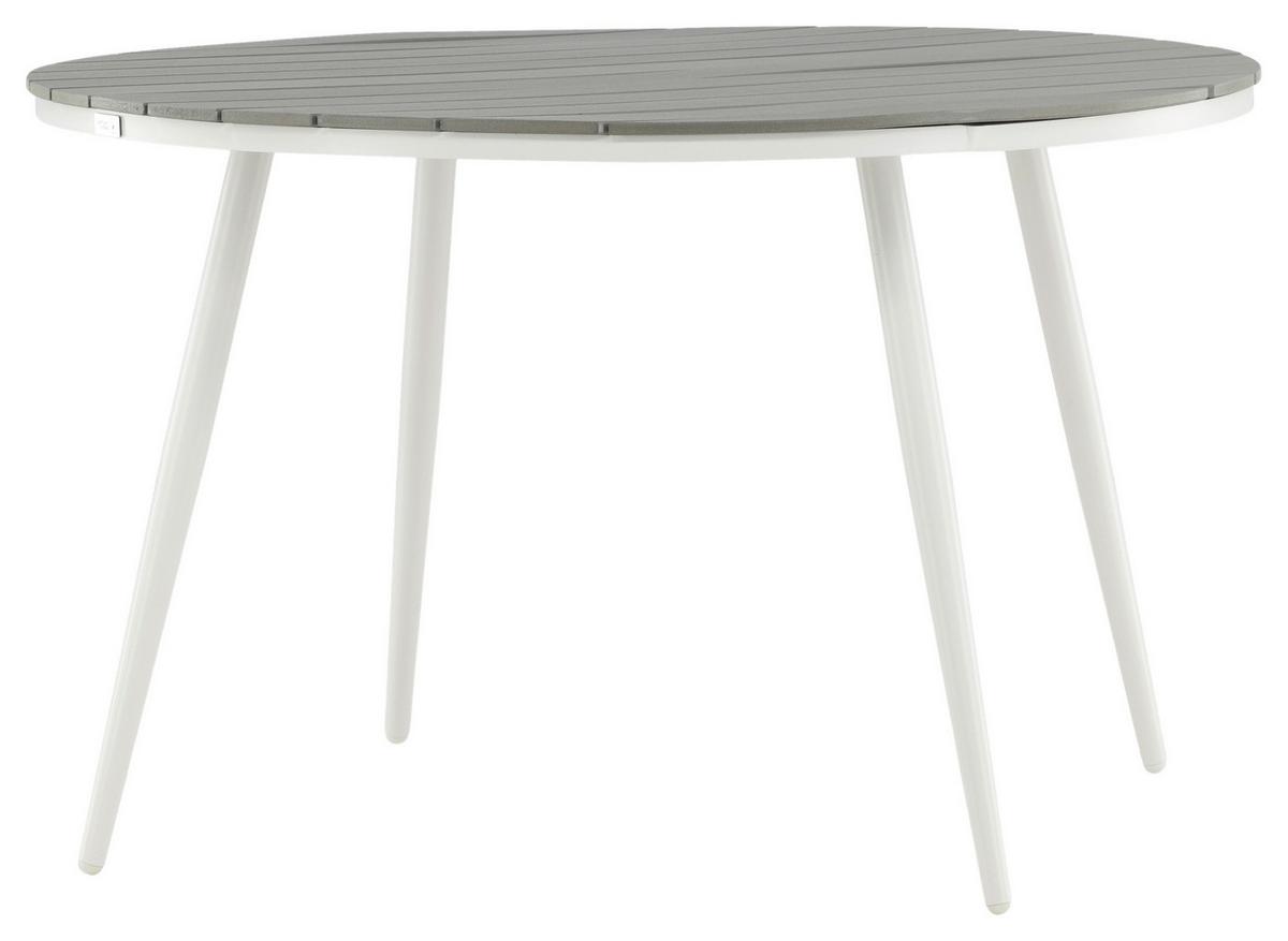 Gartentisch Break - Weiß/Grau, KONVENTIONELL, Kunststoff/Metall (120/120/74cm) - Gardenson