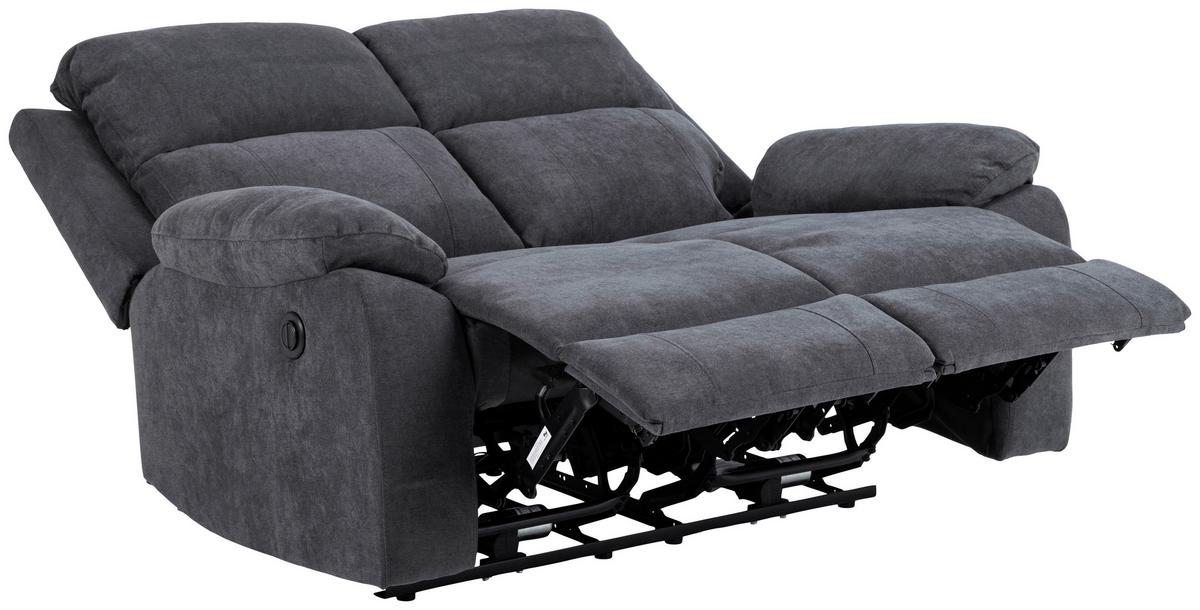 2-sitzer-sofa Mit Relaxfunktion Mora Dunkelgrau - Dunkelgrau/Schwarz, KONVENTIONELL, Textil (143,5/98/95cm) - MID.YOU
