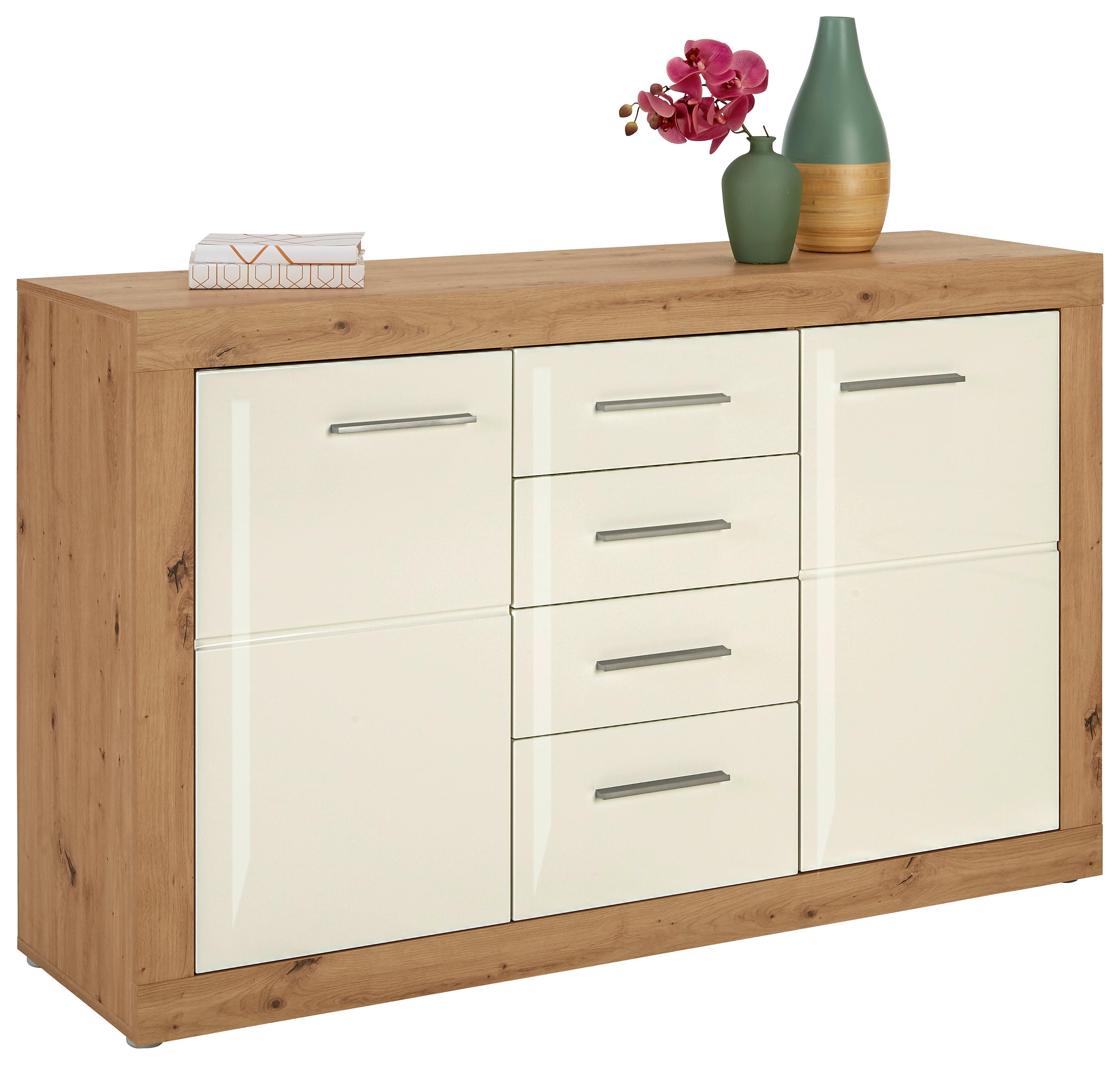 KOMODA MALTA  -EXKLUSIV- - bílá/barvy dubu, Konvenční, kompozitní dřevo/plast (138/86/40cm) - Mömax