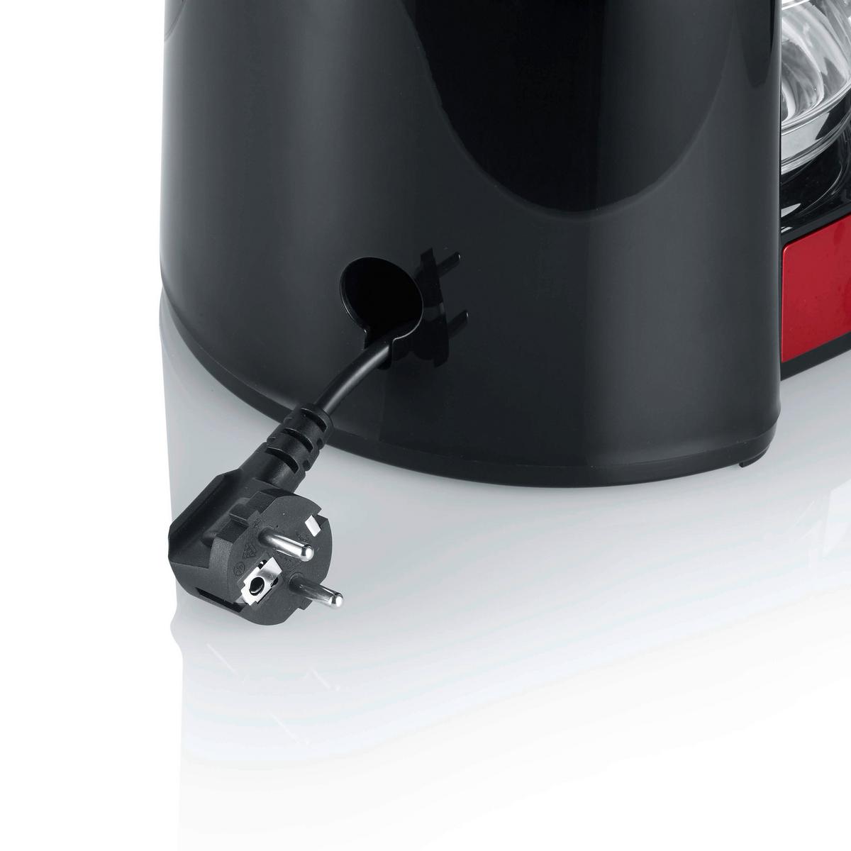 Kaffeemaschine Mary 10 Tassen Glaskanne 1,25 L - Rot/Schwarz, Glas/Kunststoff (29/23/34cm) - Severin