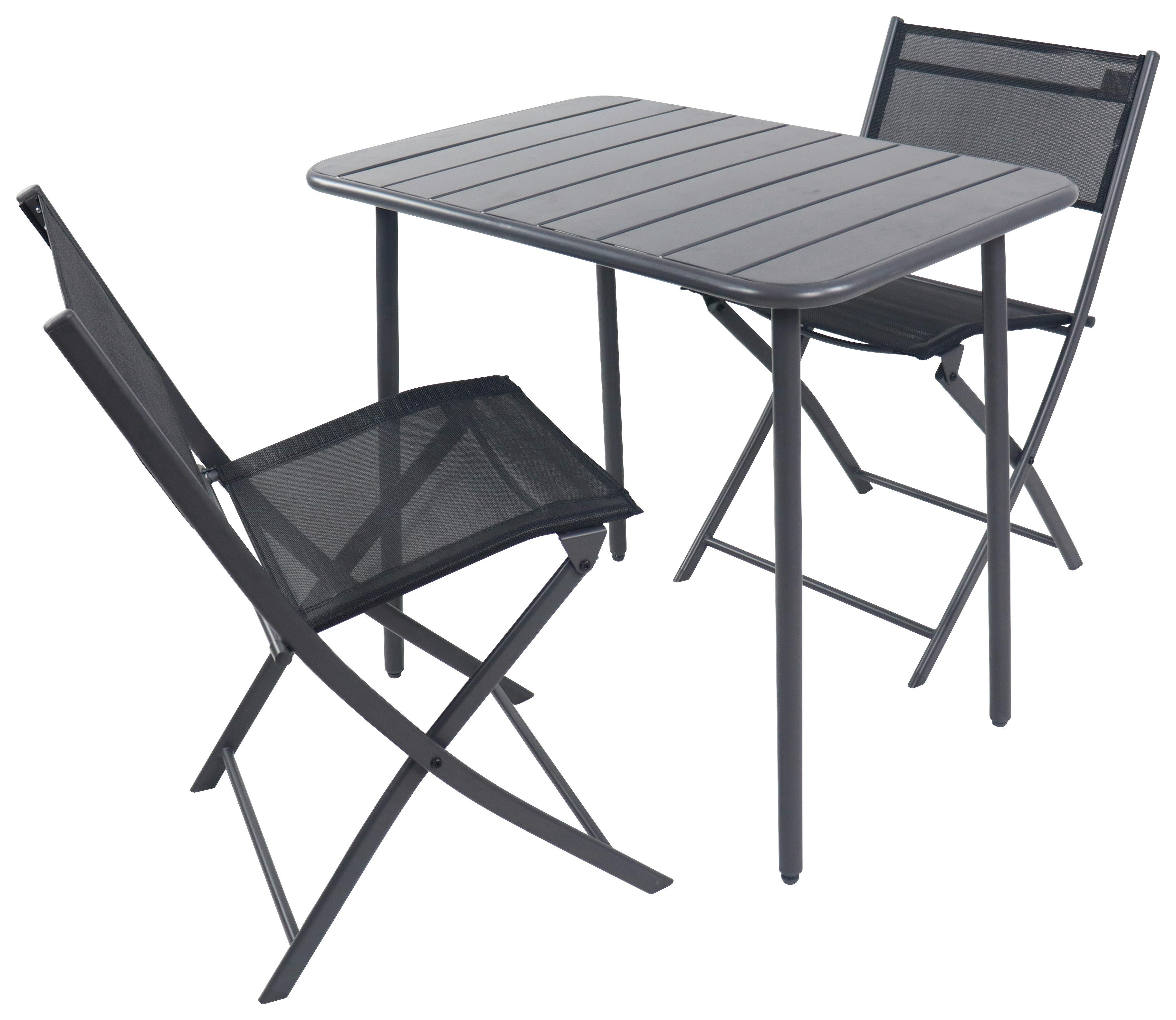 Gartenmöbel Set Sumila 3-tlg Aus Metall/kunststoff/textil