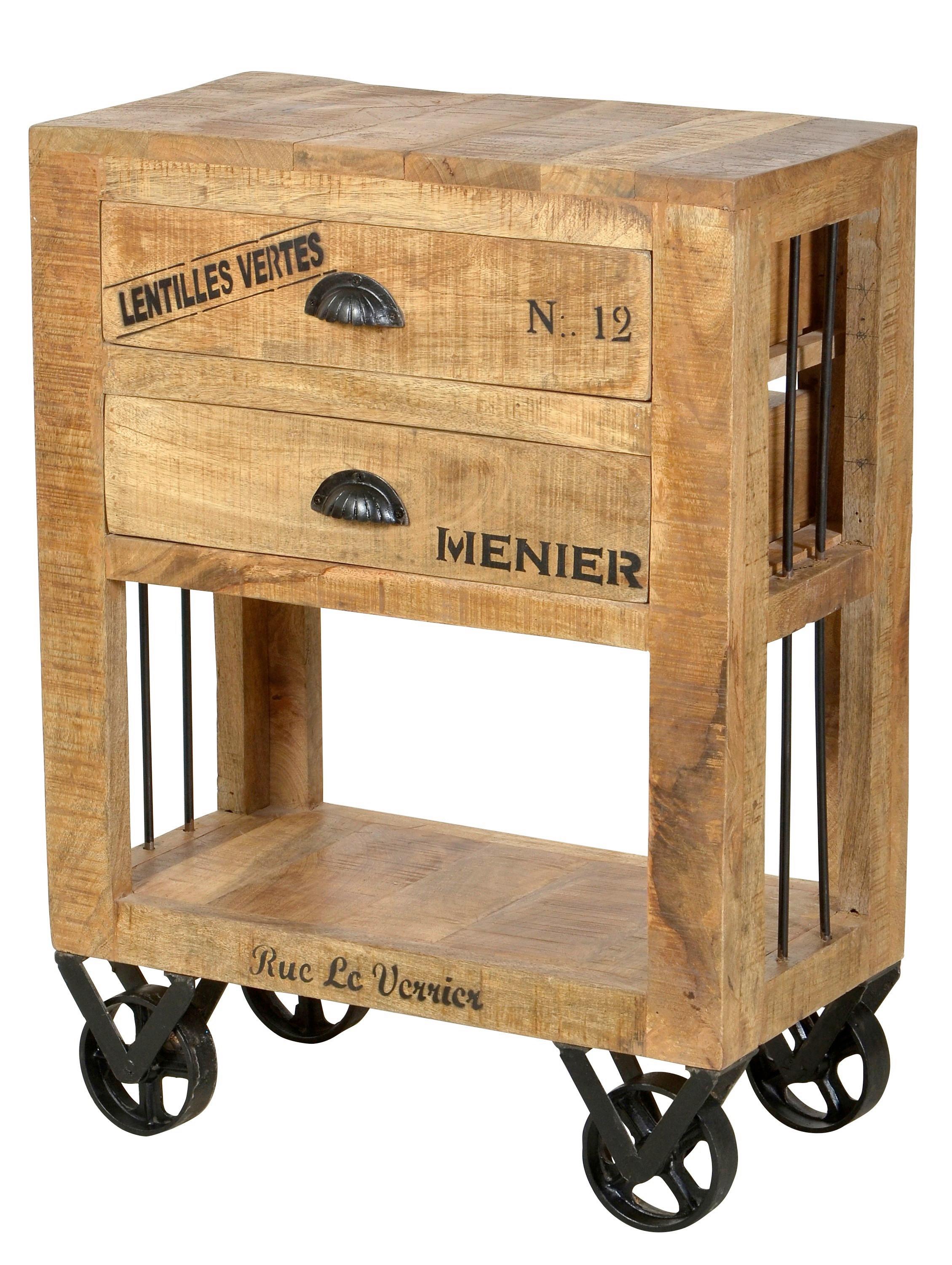 KOMMODE Naturfarben/Schwarz B: 60cm - Schwarz/Naturfarben, Design, Holz/Metall (60/80/30cm) - MID.YOU