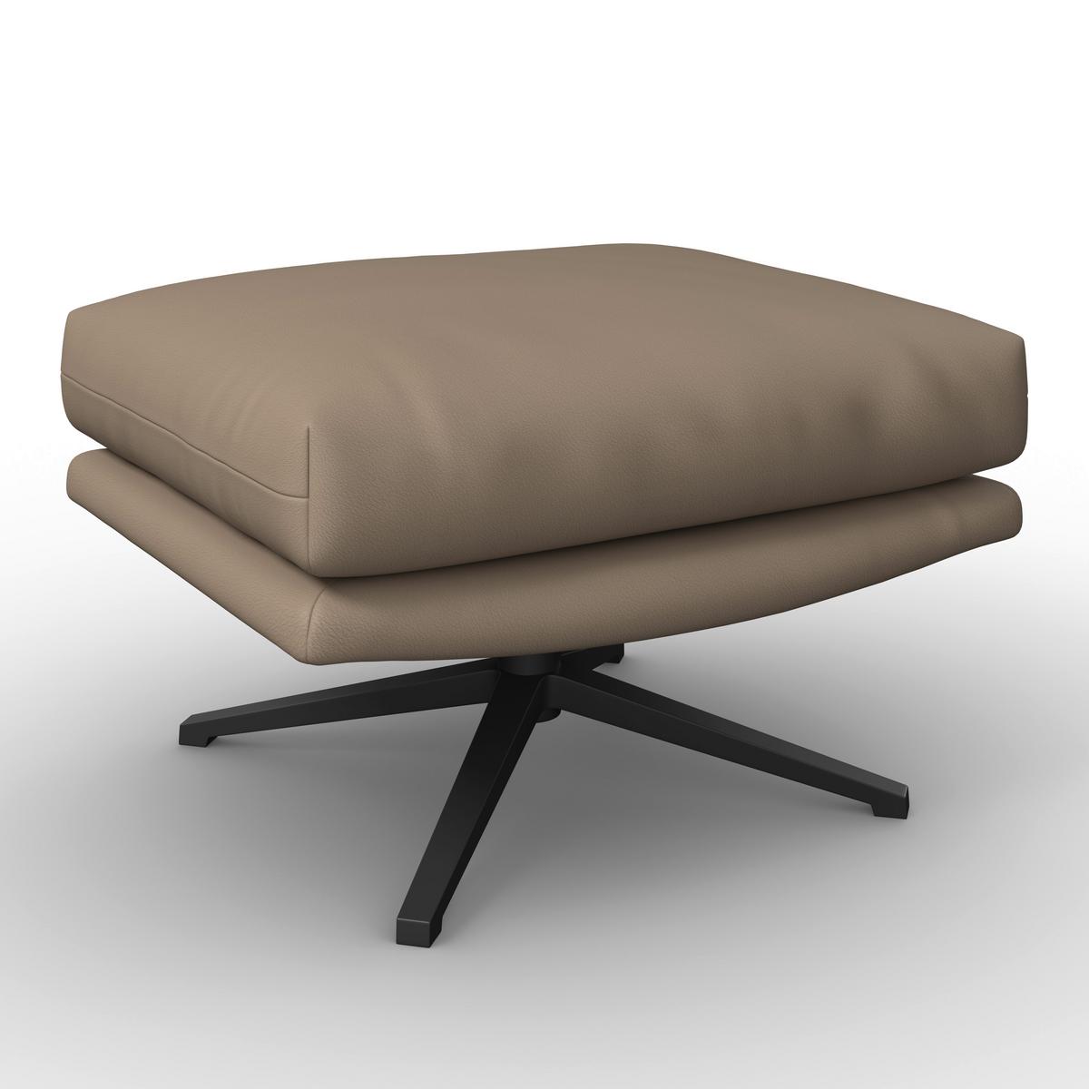 Relaxační křeslo ANDREA, světle hnědá, s taburetem - černá/světle hnědá, Moderní, kov/dřevo (82/105/80cm) - Bessagi Home