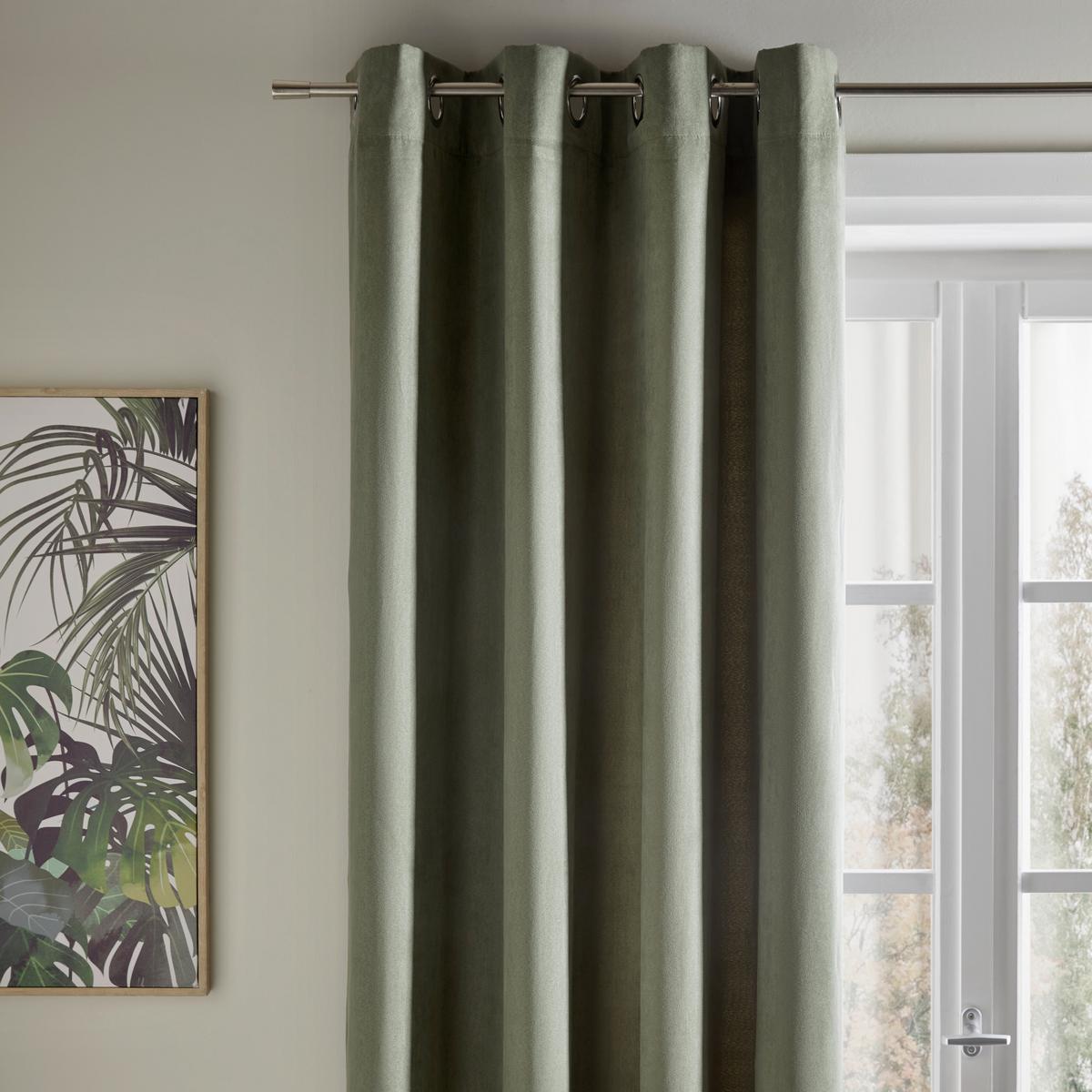 ZÁVĚS S OČKY Velours, 140/245cm, zelená - zelená, Konvenční, textil (140/245cm) - Modern Living