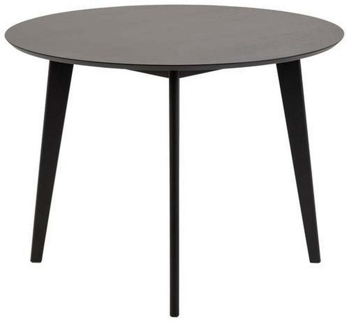 Esstisch Echtholz Roxby Ø 105 cm Schwarz - Schwarz, MODERN, Holz (105/105/76cm) - MID.YOU