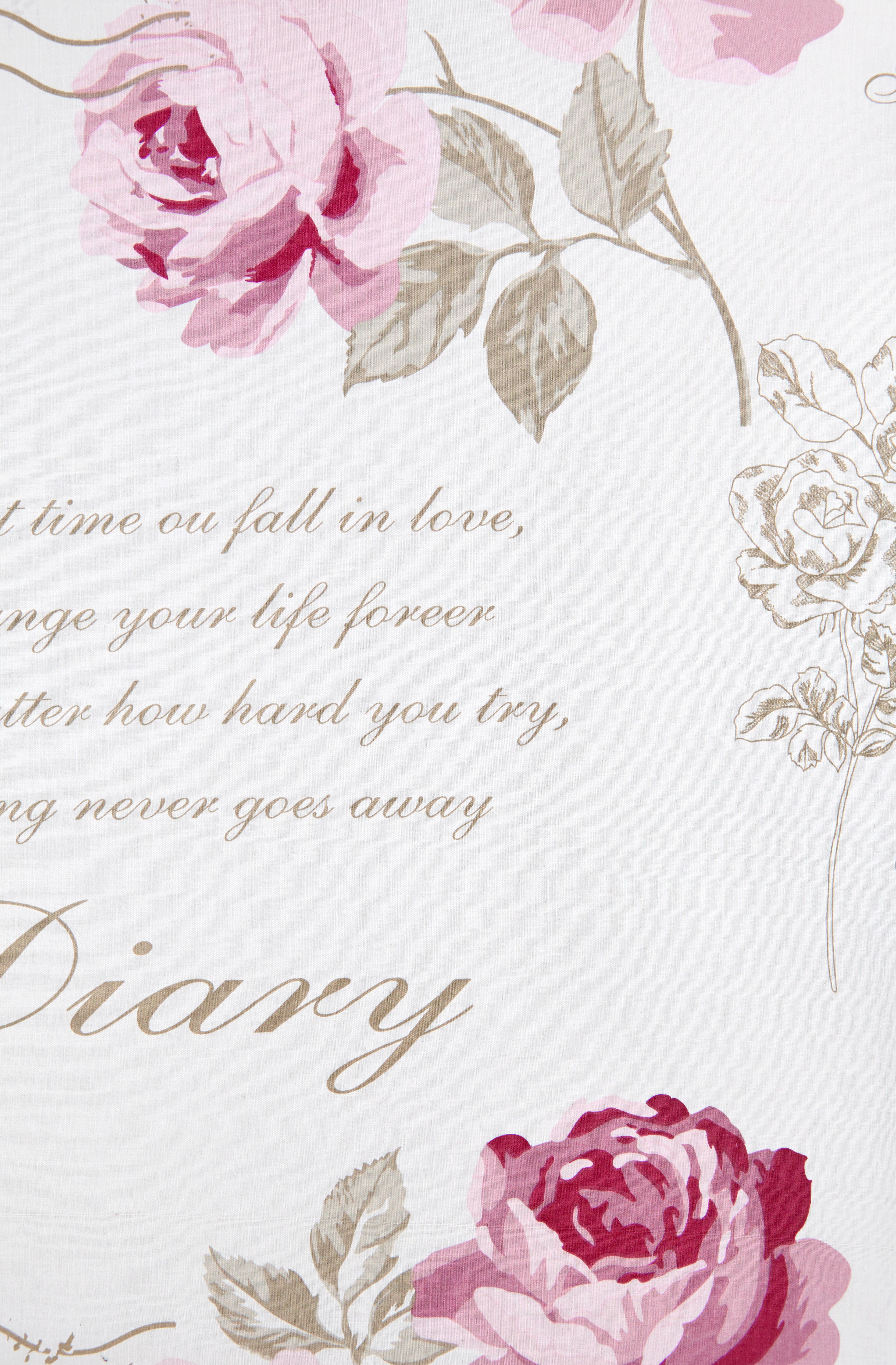 Denní deka Diary Rose, 220/240cm - bílá/růžová, Romantický / Rustikální, textil (220/240cm) - Modern Living