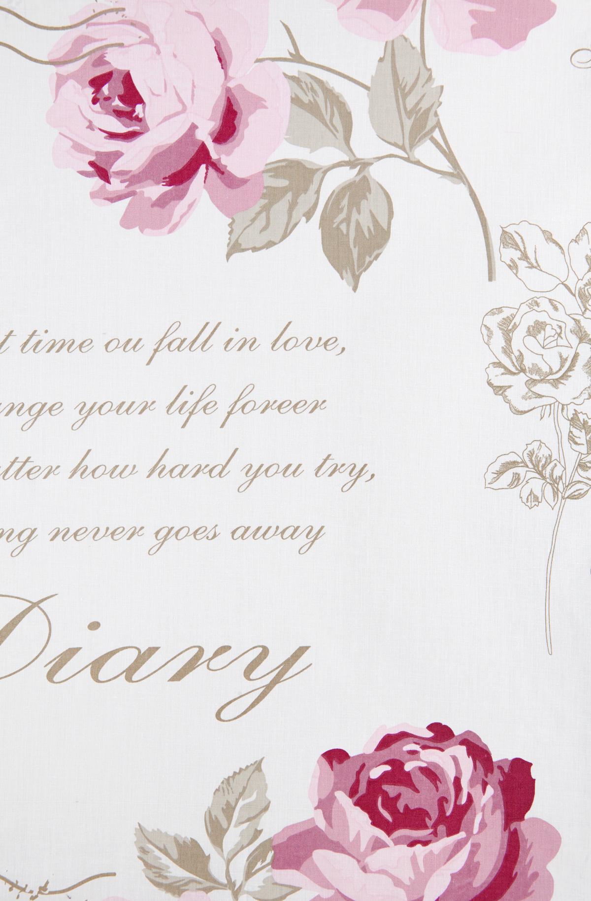 Denní deka Diary Rose, 220/240cm - bílá/růžová, Romantický / Rustikální, textil (220/240cm) - Modern Living