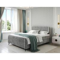 Boxbett Liam Grau 180x200 Cm - Schwarz/Grau, MODERN, Holz/Holzwerkstoff (180/200cm) - MID.YOU