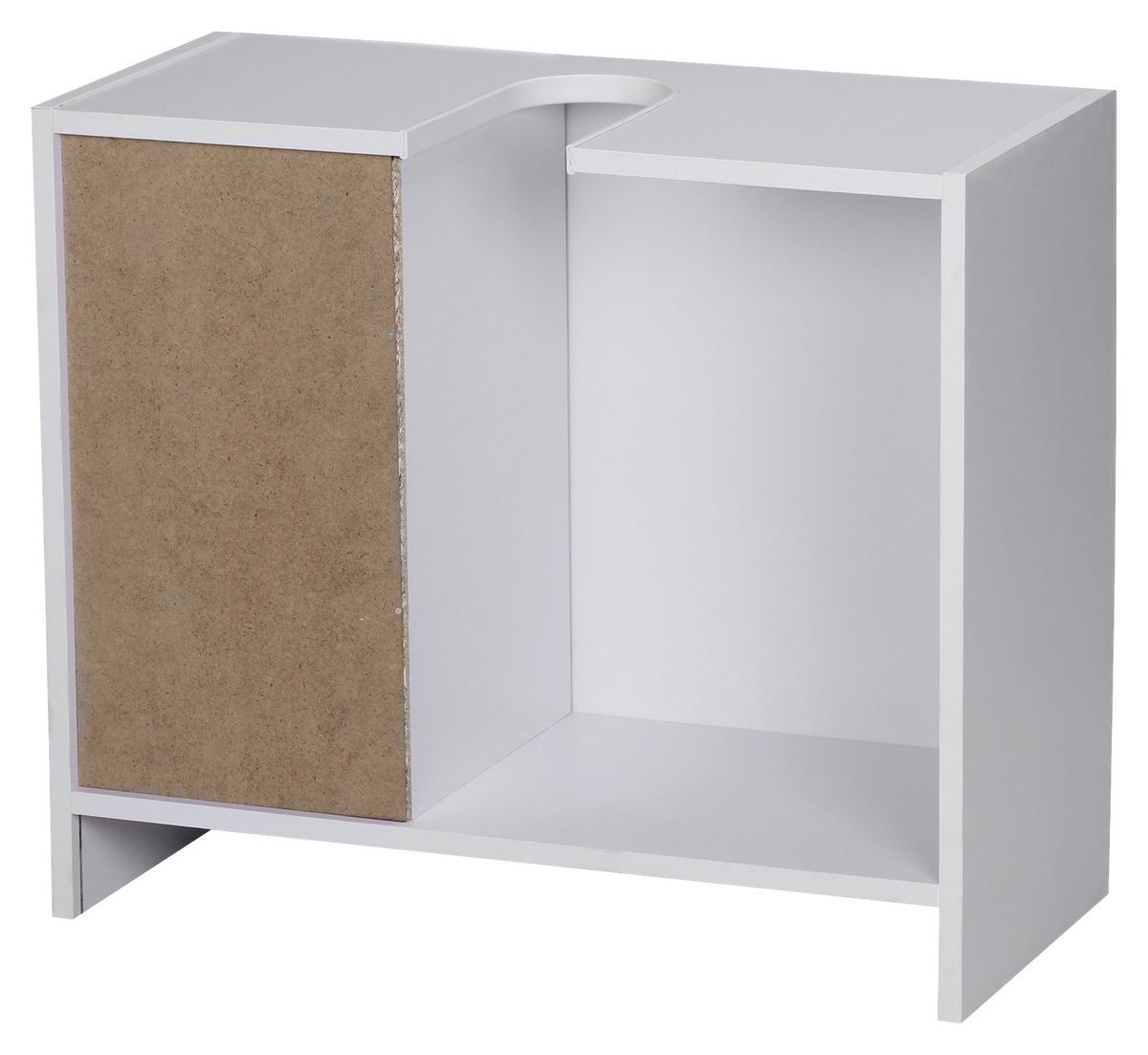 Skříňka pod umyvadlo MATTI bílá - bílá/barvy stříbra, Basics, kompozitní dřevo/plast (63/54/30cm) - MID.YOU