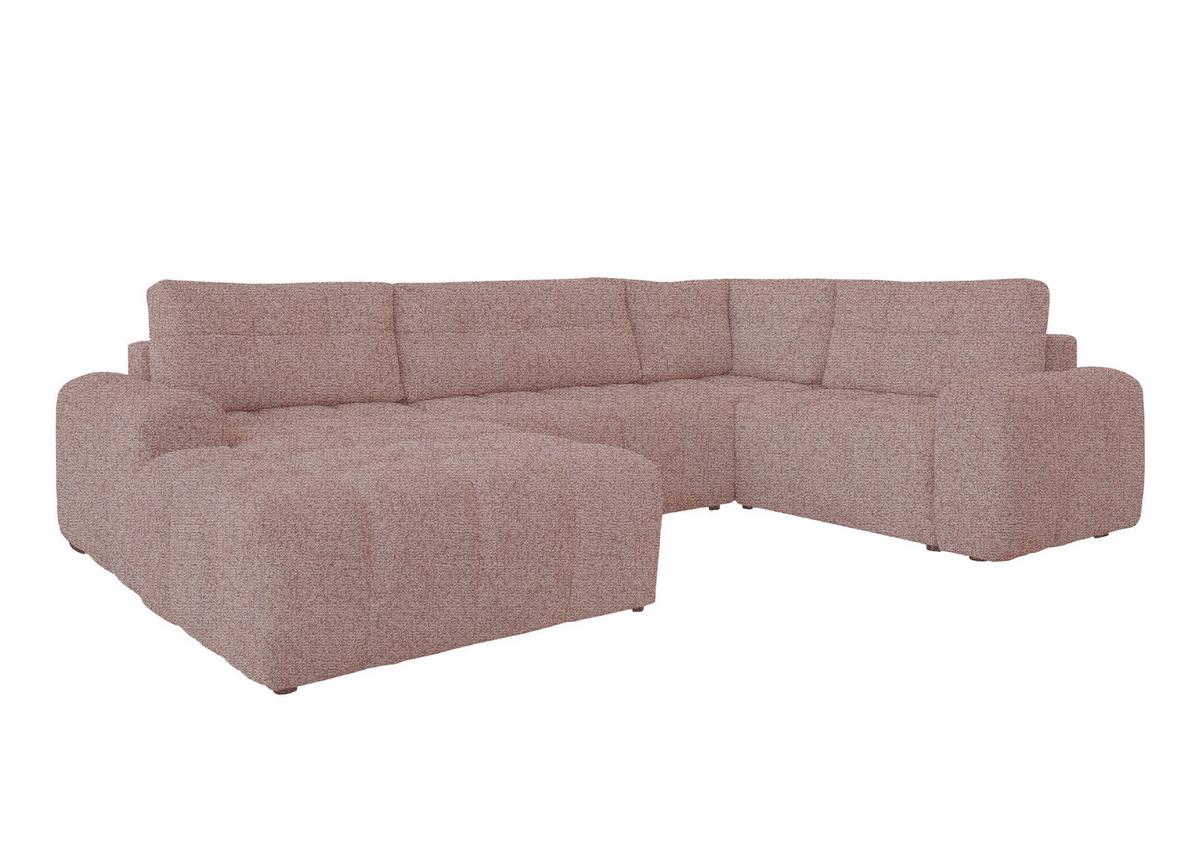 Wohnlandschaft Lulu Rot U: 184x333x213cm - Rot/Schwarz, Design, Textil (184/333/213cm) - MID.YOU