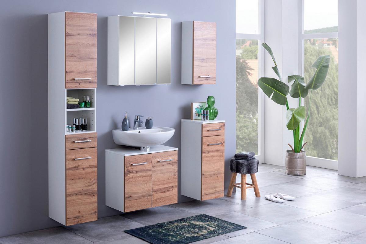 Hängeschrank Paris Eiche Wotan/Weiß B: 30 cm - Eiche Wotan/Weiß, MODERN, Holzwerkstoff (30/64/20cm) - Held