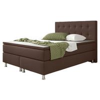 Boxspringbett Mit Topper 140x200 Cm Köln - Silberfarben/Braun, KONVENTIONELL, Textil (140/115/210cm) - MID.YOU