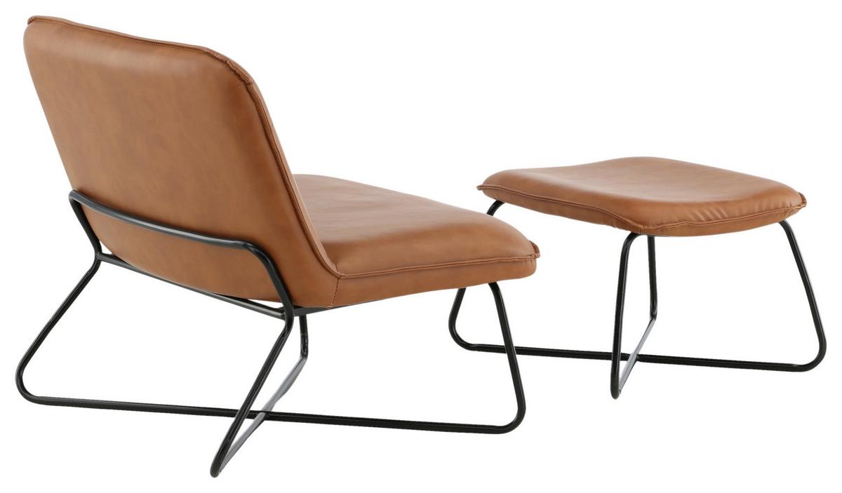 Sesselset X-Lounge - Schwarz/Braun, Design, Textil/Metall (78/71/75cm) - Livetastic