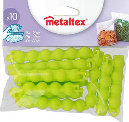 Tasakzáró Csipeszek 10db - műanyag (14.5/15/2.6cm) - Metaltex
