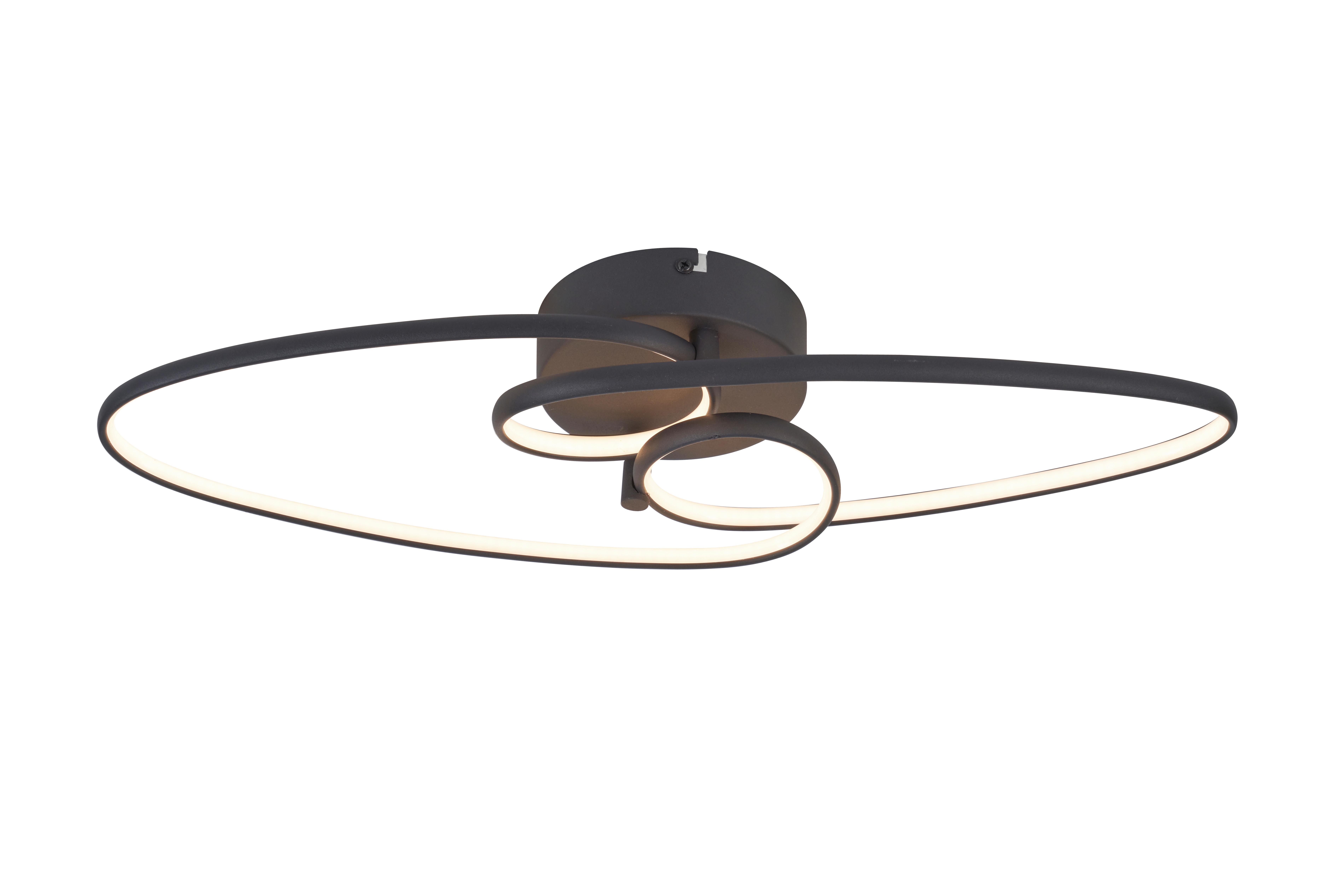 STROPNÍ LED SVÍTIDLO ELLU - černá, Moderní, kov/plast (51/16/8cm) - Mömax