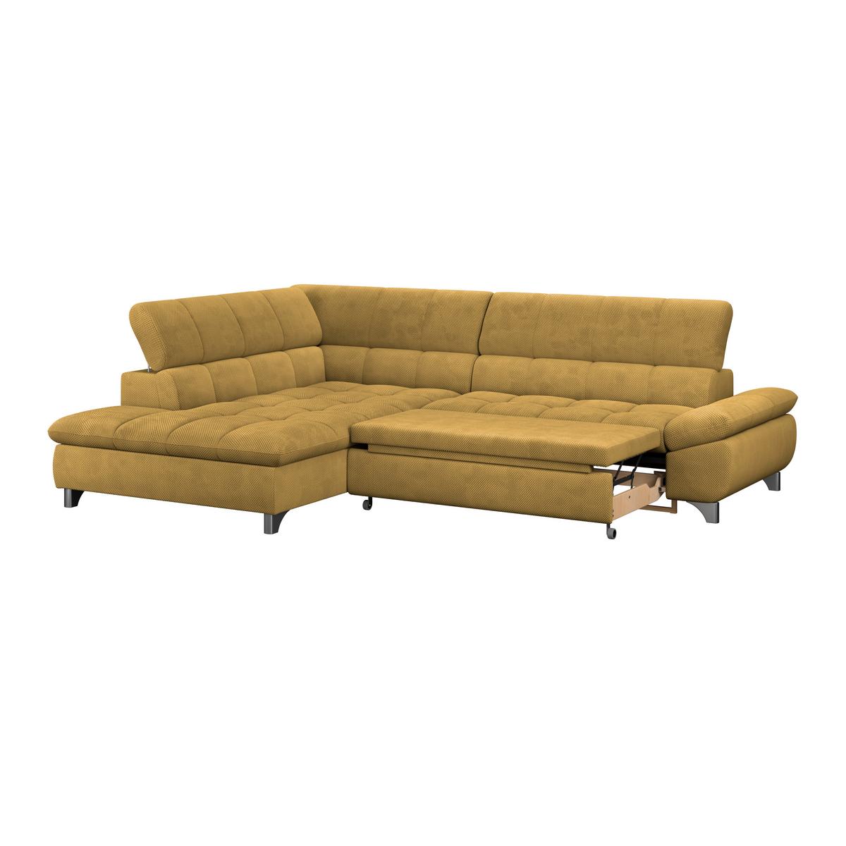 Ecksofa Gemini Senfgelb, B: 234cm - Chromfarben/Senfgelb, KONVENTIONELL, Textil (234/312cm)