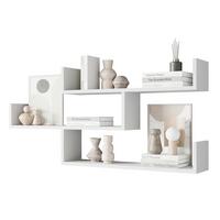 Wandregal Trio Weiß B: 119,1cm - Weiß, Basics, Holzwerkstoff (119,1/55/18cm)