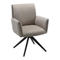 ŽIDLE S PODRUČKAMI ROSALIA - černá/světle šedá, Moderní, kov/dřevo (65/87,5/61,5cm) - Bessagi Home