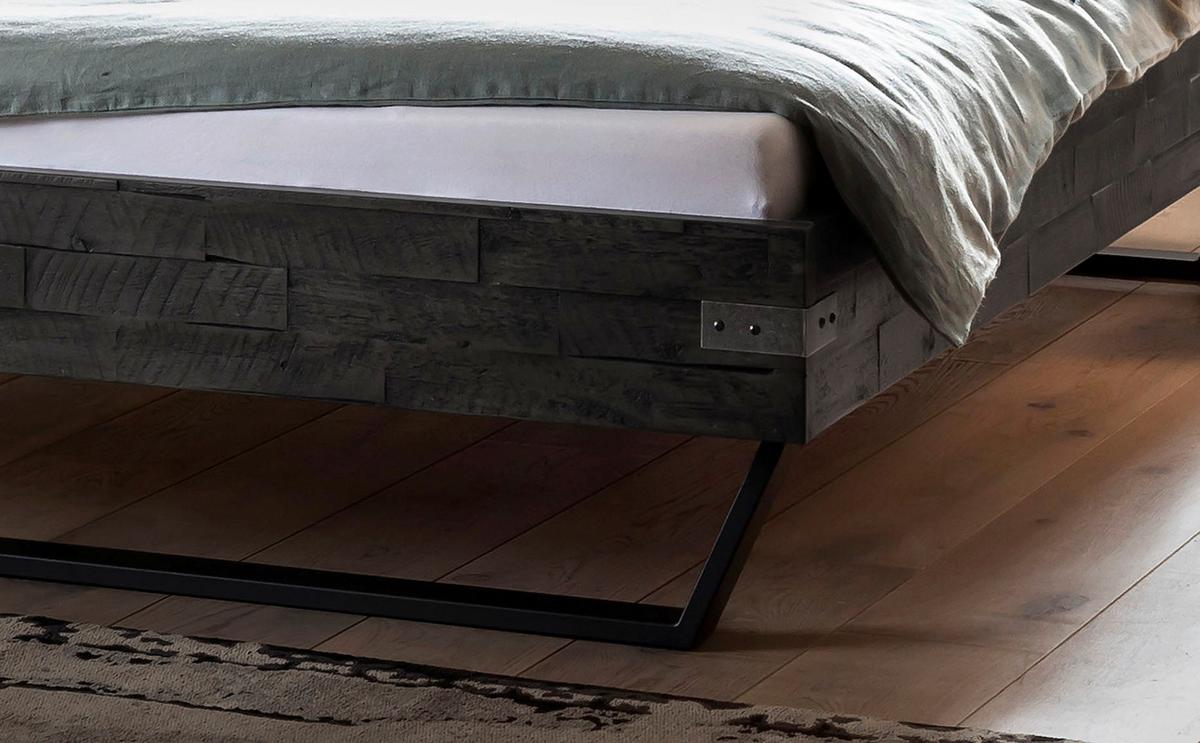 Bett Ezzino Grau/anthrazit B: 140x200 Cm - Anthrazit/Grau, MODERN, Holz/Textil (140/200cm) - Hasena