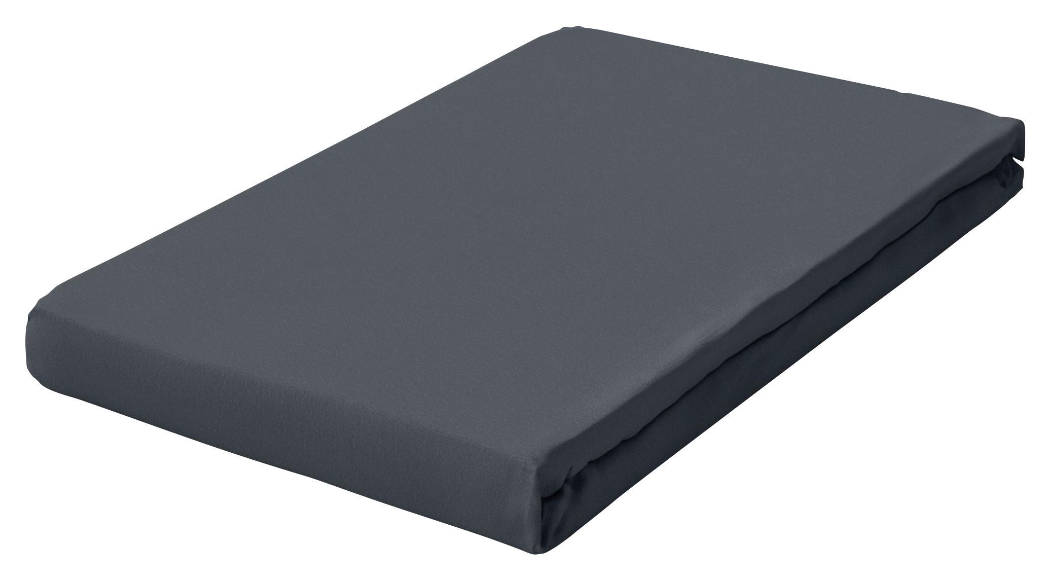 Spannleintuch Dunkelgrau 130x200 cm Frottee - Dunkelgrau, Basics, Textil (130/200cm) - Schlafgut