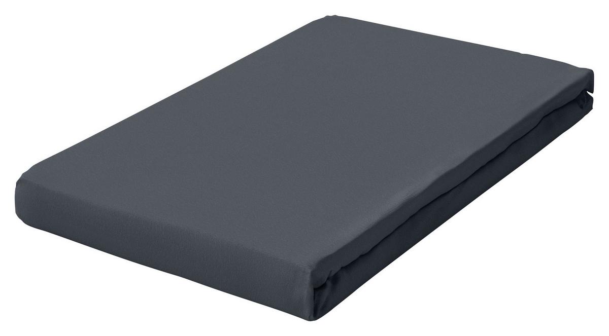 Spannleintuch Dunkelgrau 130x200 cm Frottee - Dunkelgrau, Basics, Textil (130/200cm) - Schlafgut