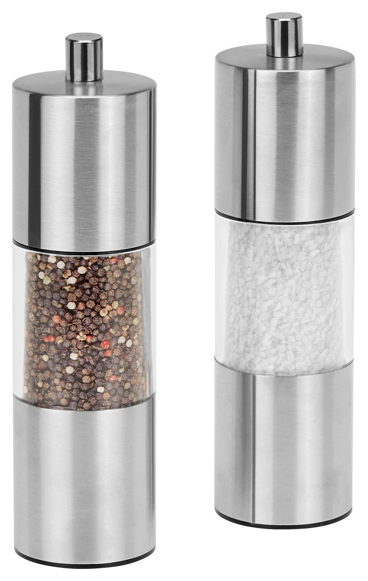 Salz- Und Pfeffermühle Collini Manuell H: Ca. 15,5 Cm - Silberfarben, KONVENTIONELL, Keramik (4,5/15,5cm) - Collini