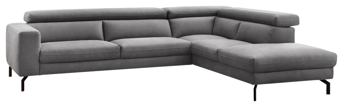 Ecksofa California - Schwarz/Grau, MODERN, Textil (305/233cm) - Trendmanufaktur