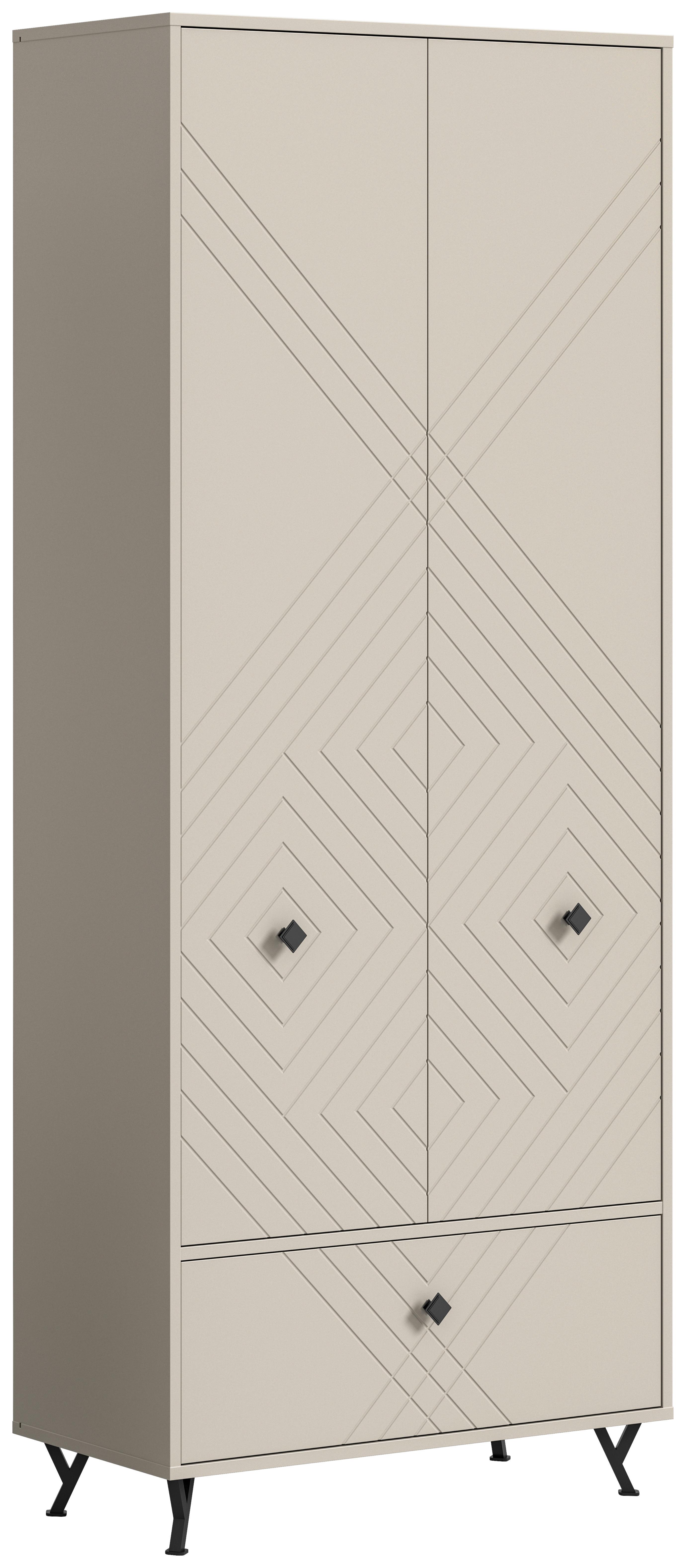 Garderobenschrank Notes Sandbeige B: 80 cm