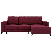 Ecksofa Harvey 244x156 cm mit Schlaffunktion Rot - Rot/Schwarz, Design, Textil (244/156cm) - Livetastic