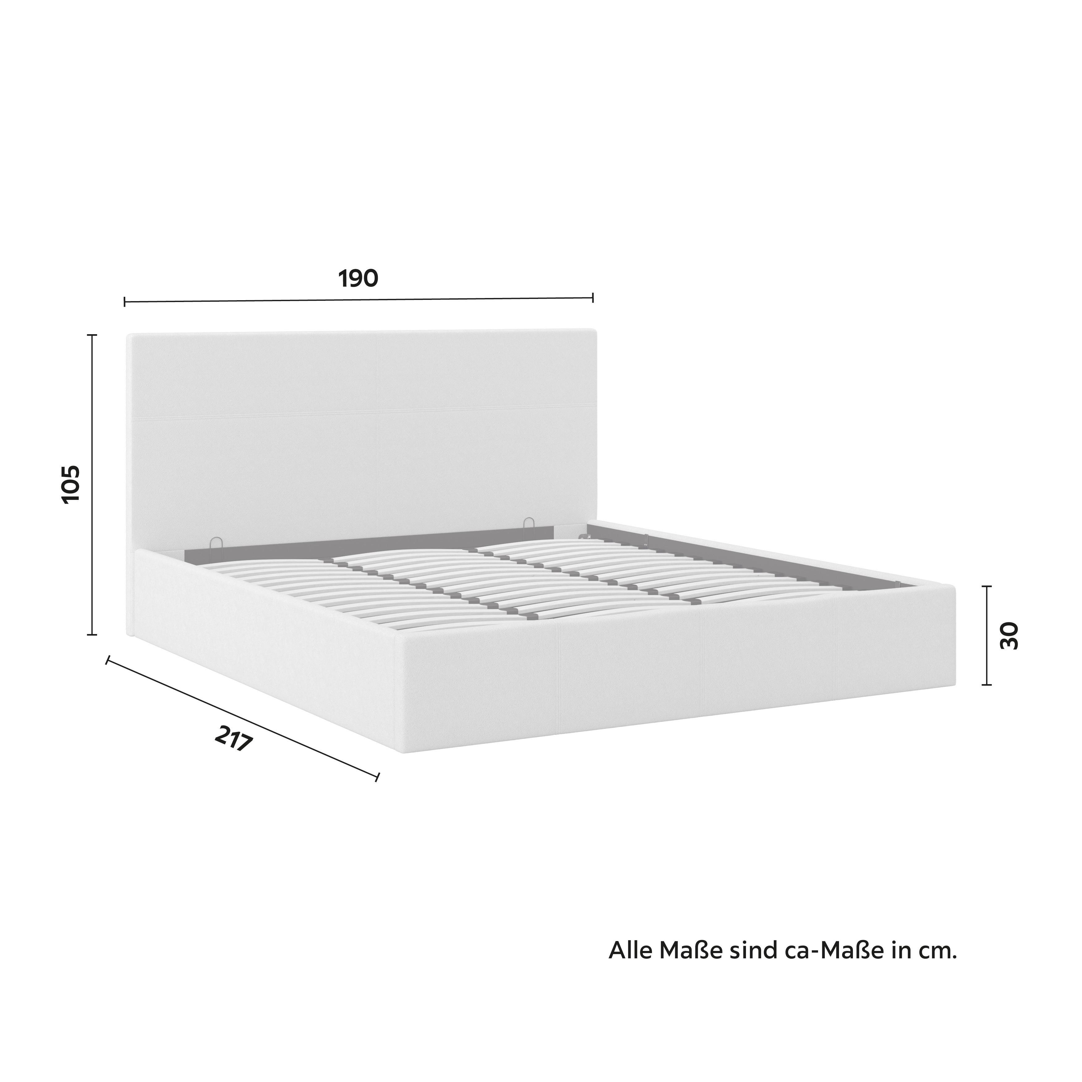 Čalúnená posteľ YARA 180x200 cm, biela - čierna/biela, Modern, kov/drevo (180/200cm) - Bessagi Home