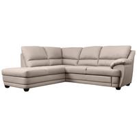 Ecksofa Nebolo Sandfarben Lederlook - Sandfarben, Design, Textil (225/245cm) - Livetastic