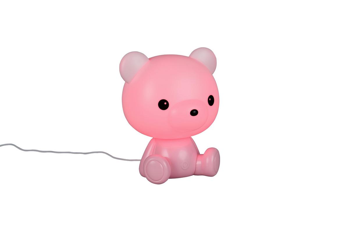 LED-Tischleuchte Cutie Weiß Pink B: 19 cm - Pink/Weiß, LIFESTYLE, Kunststoff (21/19/25,5cm)