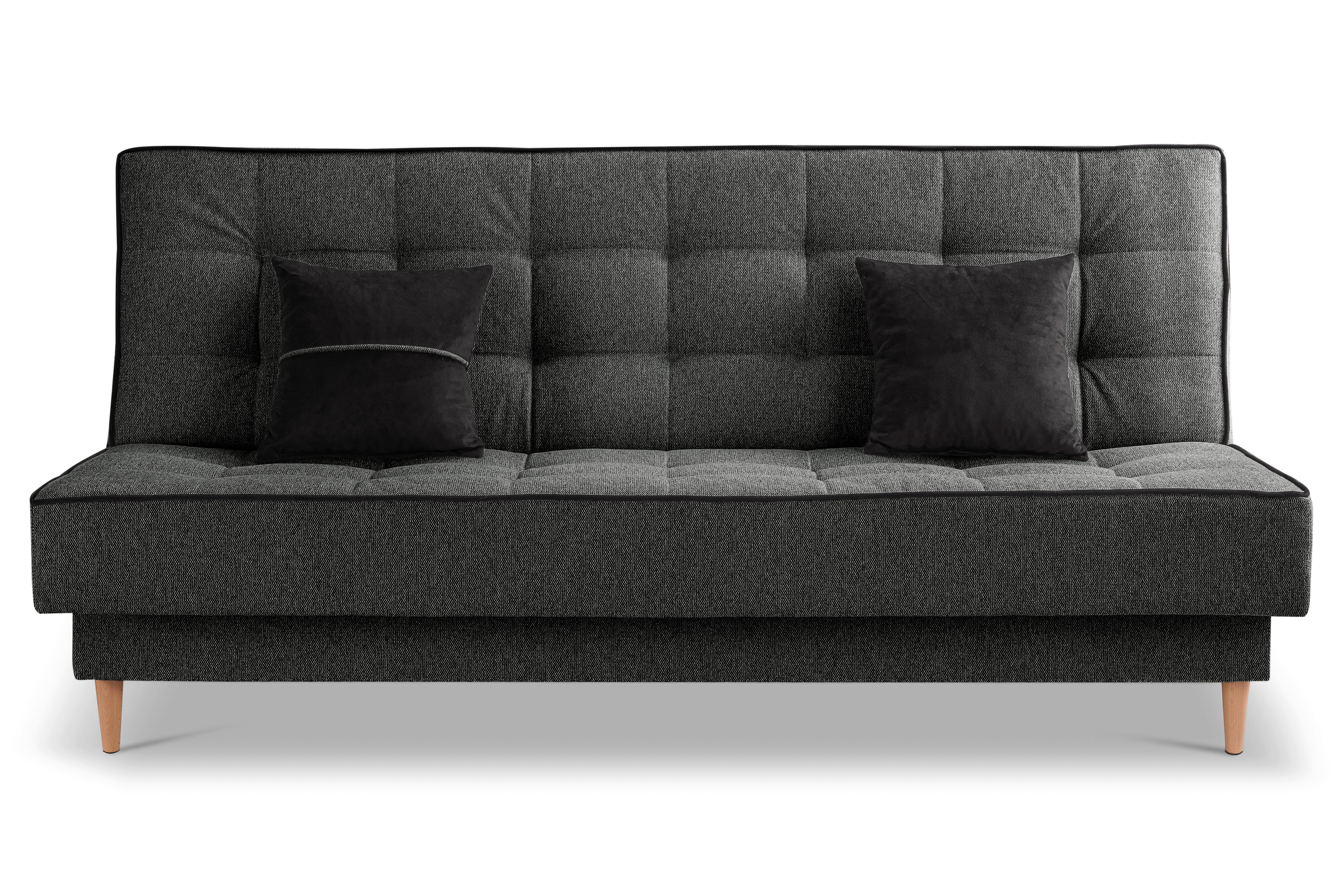 Schlafsofa Bono Grau B: 199cm - Hellbraun/Schwarz, Basics, Holz/Textil (199/91/91cm) - MID.YOU