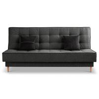 Schlafsofa Bono Grau B: 199cm - Hellbraun/Schwarz, Basics, Holz/Textil (199/91/91cm) - MID.YOU