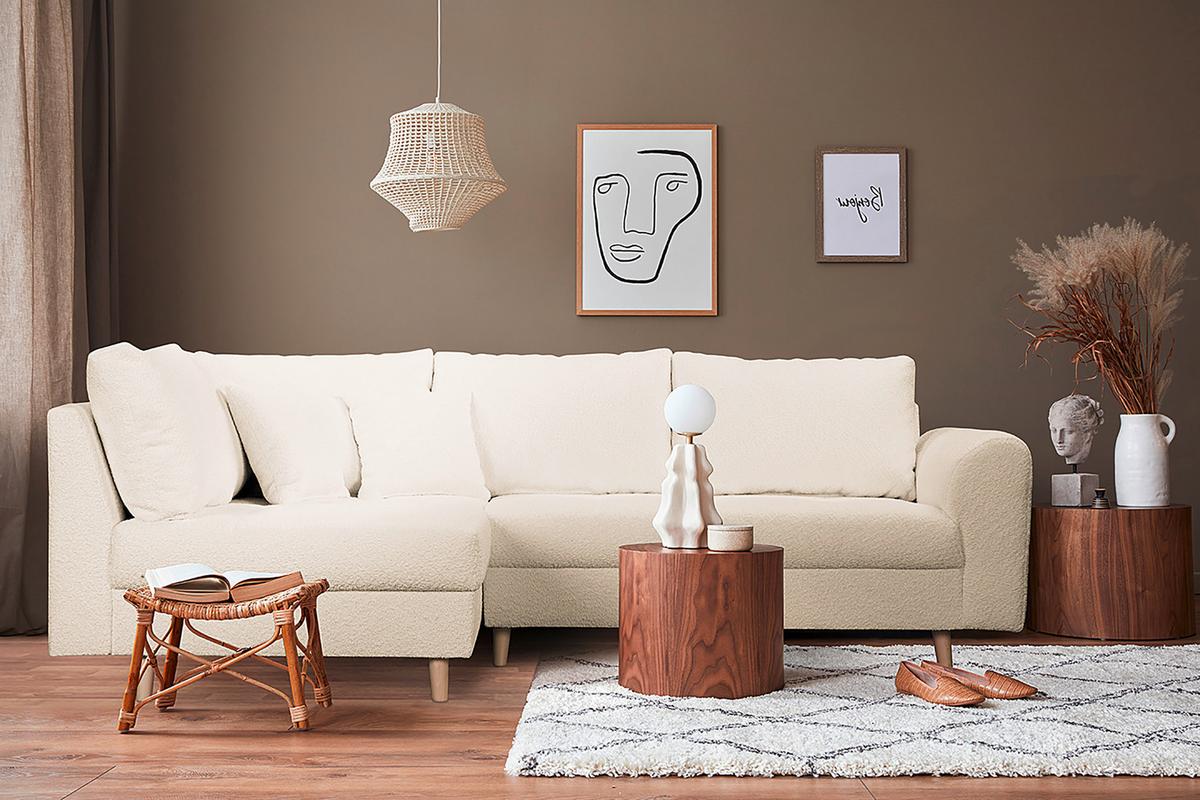 Ecksofa Ariella Weiß S: 161x231 cm - Naturfarben/Weiß, Design, Textil (161/231cm) - Livetastic