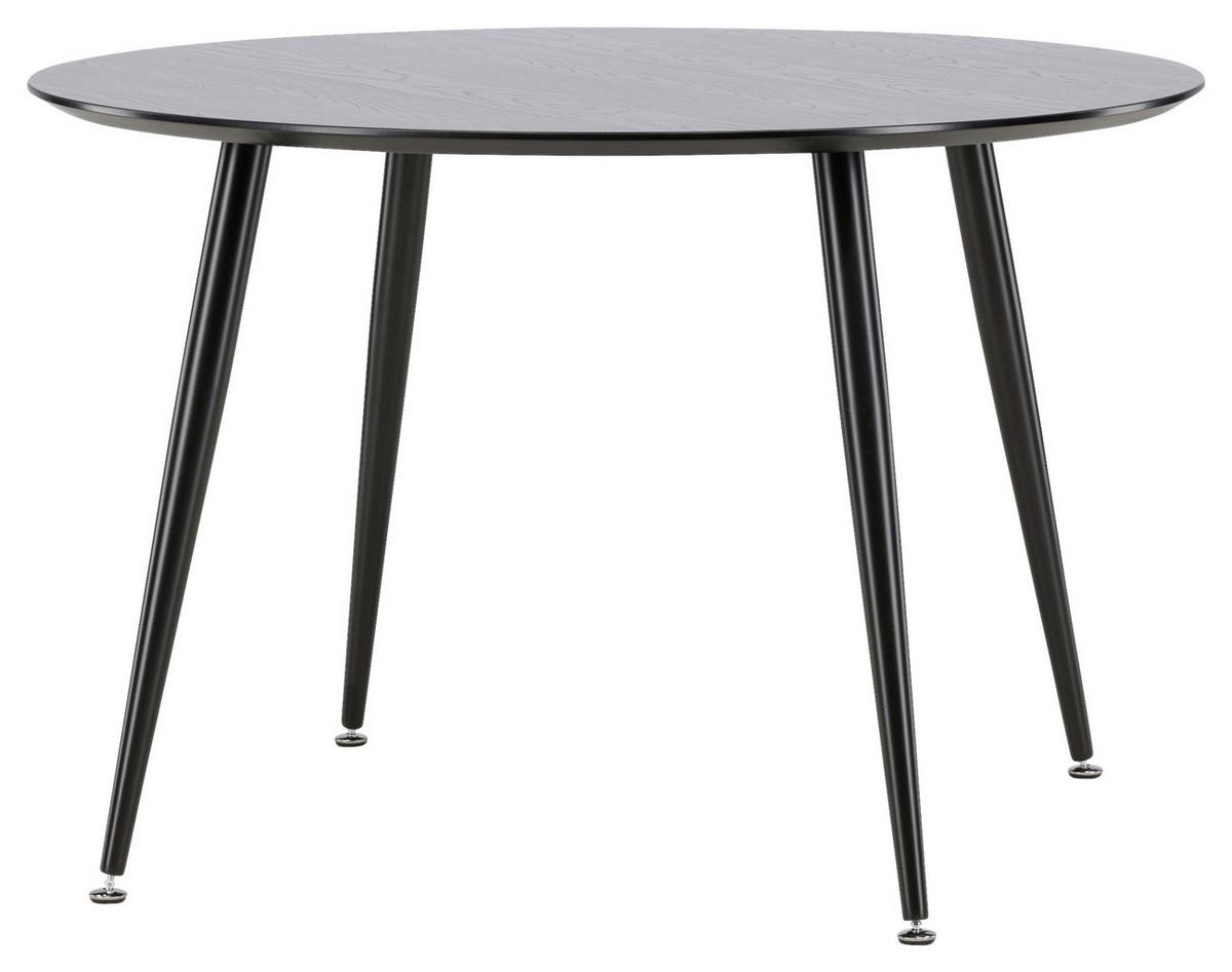 Esstisch Dipp - Schwarz, Design, Holzwerkstoff/Metall (115/115/75cm) - Livetastic