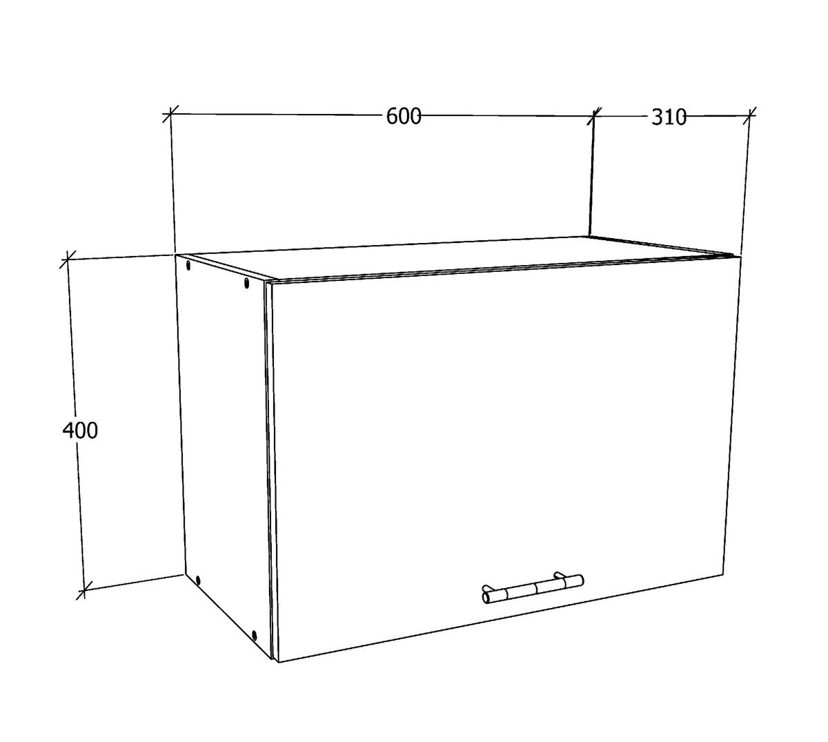 Küchenoberschrank Esilo B: 60 Cm Weiß/eiche Dekor - Weiß/Sonoma Eiche, KONVENTIONELL, Holzwerkstoff (60/40/31cm) - MID.YOU