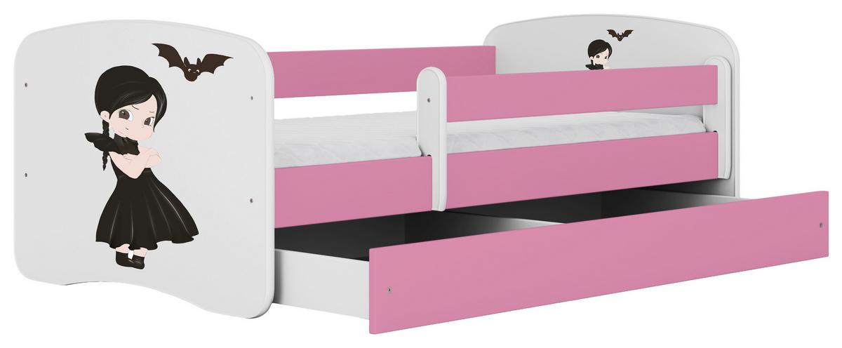 Kinder-/Juniorbett Babydreams inkl. Matratze 80x160 - Pink/Birkefarben, MODERN, Holz/Holzwerkstoff (80/160cm) - MID.YOU