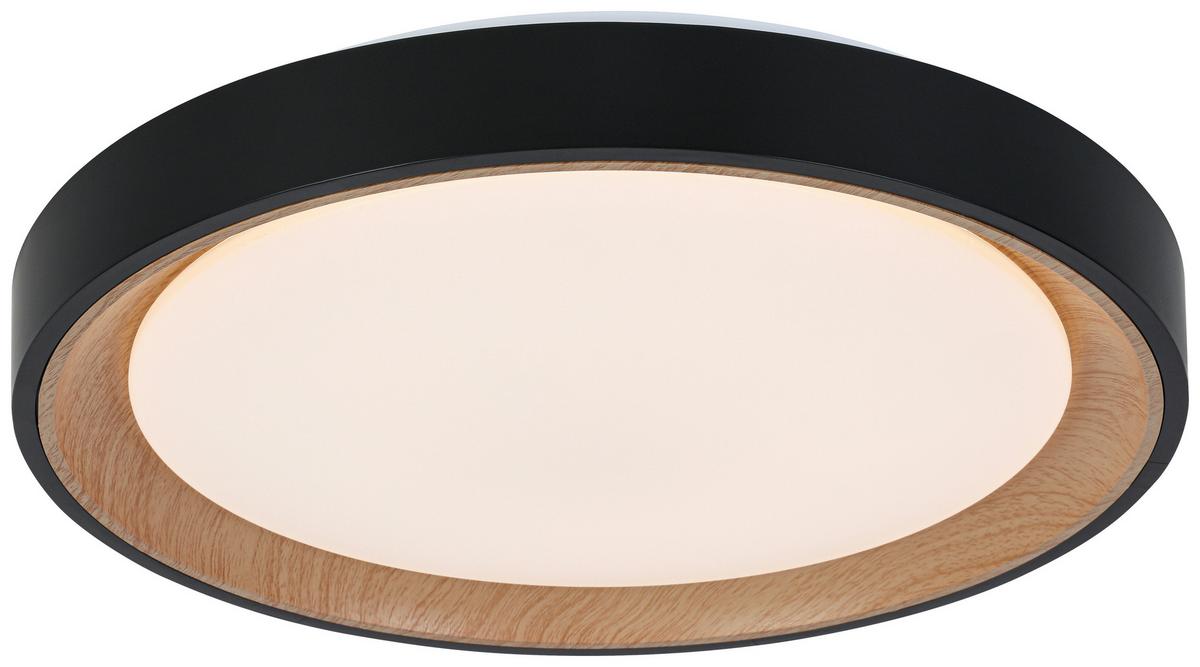 LED-Deckenleuchte Catherine - Eichefarben/Schwarz, Basics, Kunststoff/Metall (40/7cm) - Luca Bessoni