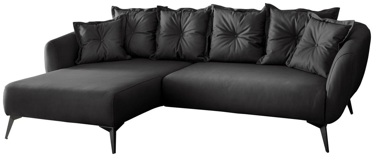 Ecksofa Baggio Schwarz S: 162x277 cm - Schwarz, MODERN, Textil (162/277cm) - Livetastic