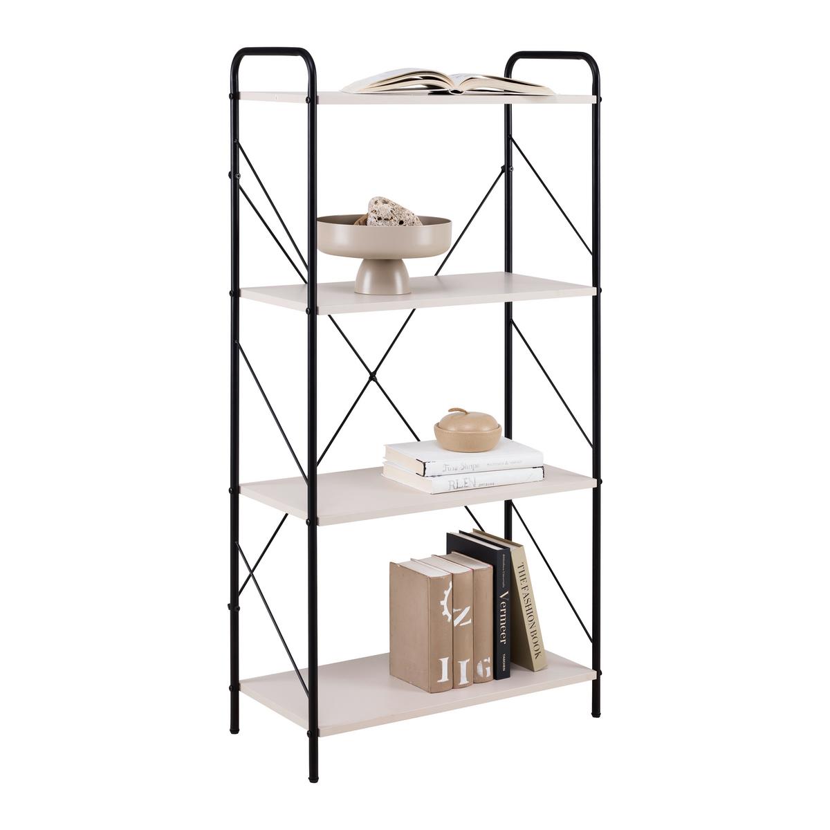 REGÁL TOM -EXKLUSIV- - čierna/kašmírová, Modern, kov/kompozitné drevo (63.2/125/30cm) - Mömax