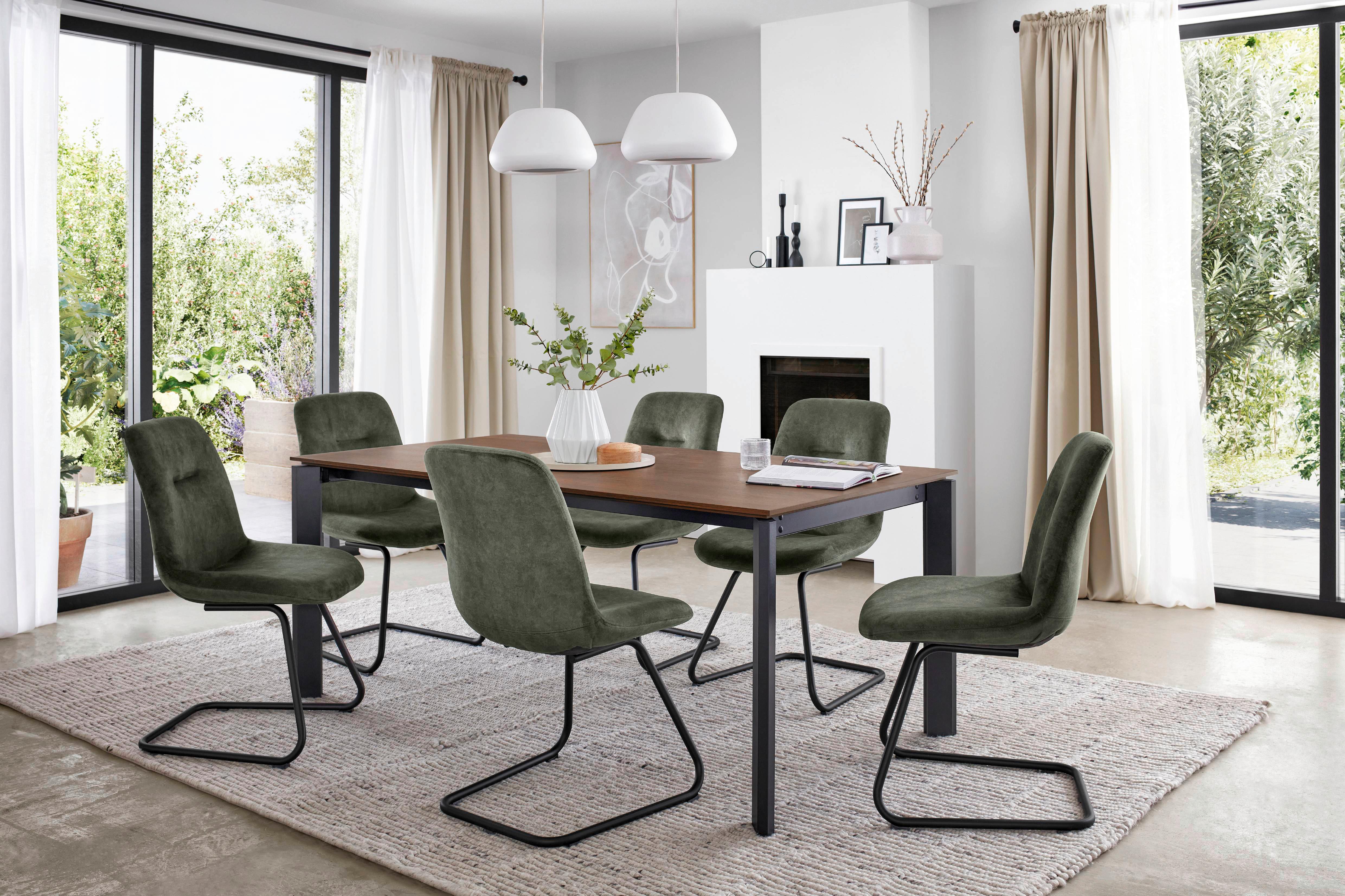 STOLIČKA SWING-CH - čierna/lesná zelená, Basics, kov/textil (51/89/61cm) - Celina Home