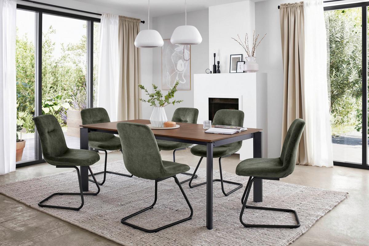 STOLIČKA SWING-CH - čierna/lesná zelená, Basics, kov/textil (51/89/61cm) - Celina Home