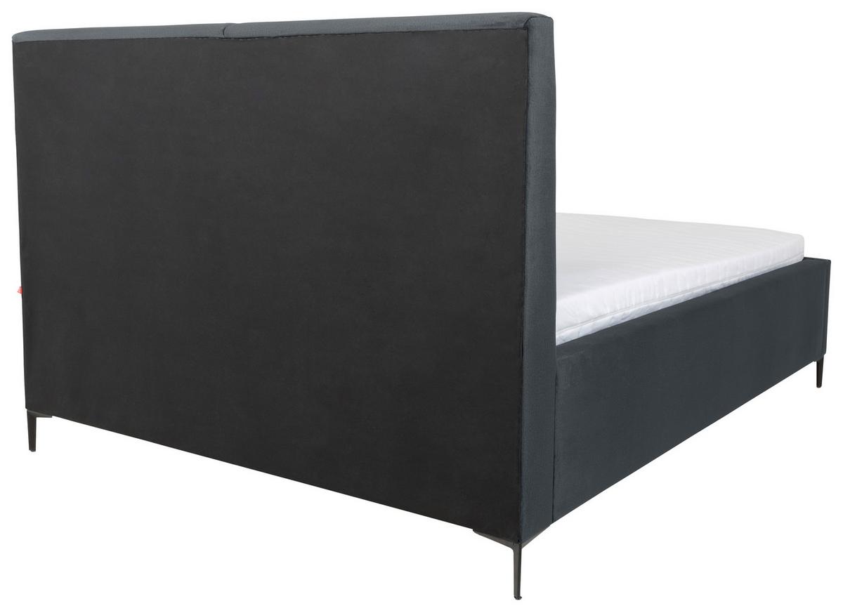Čalouněná postel PALINI 140x200cm - černá/jádrový buk, Moderní, dřevo/textil (140/200cm) - MID.YOU